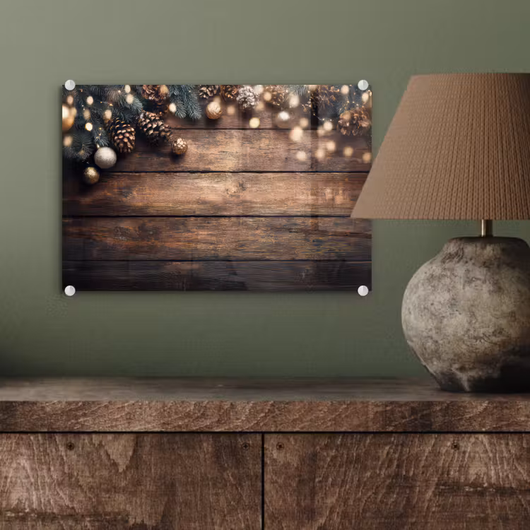Kerstdecoratie - Houten - Dennenappel - Bruin plexiglas 5mm klein -wsfeer2_DE