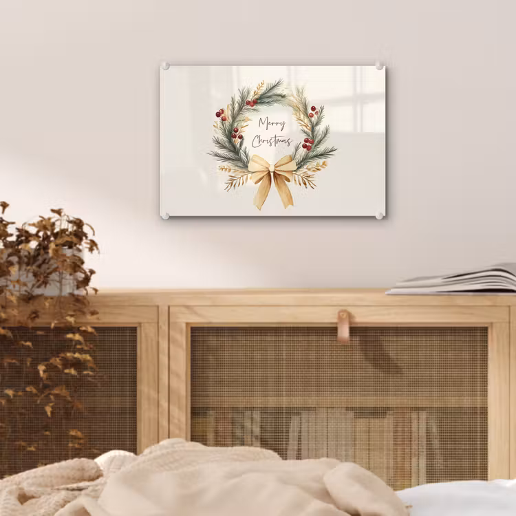 Kerstkrans - Kerst - Goud - Beige plexiglas 5mm klein -sfeer3