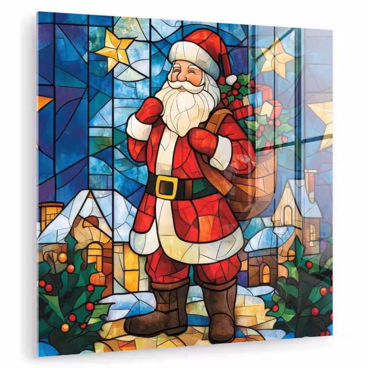 Kerstman - Glas - Kleurrijk plexiglas 5mm klein -zzzproduct_nieuw