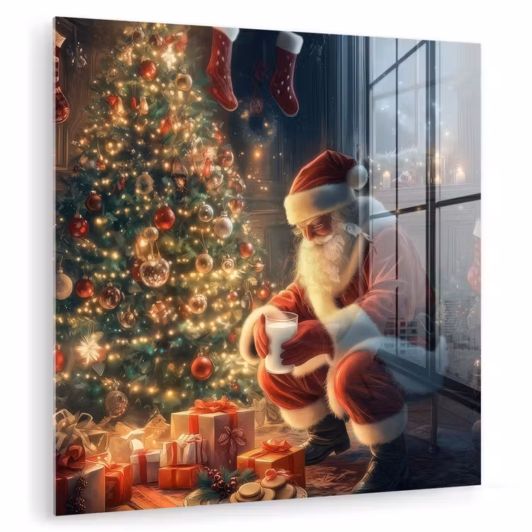 Kerstman - Haard - Donker plexiglas 5mm klein -zzzproduct_nieuw