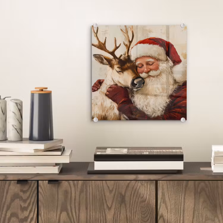 Kerstman - Rendier - Kerst - Christmas plexiglas 5mm klein -sfeer1