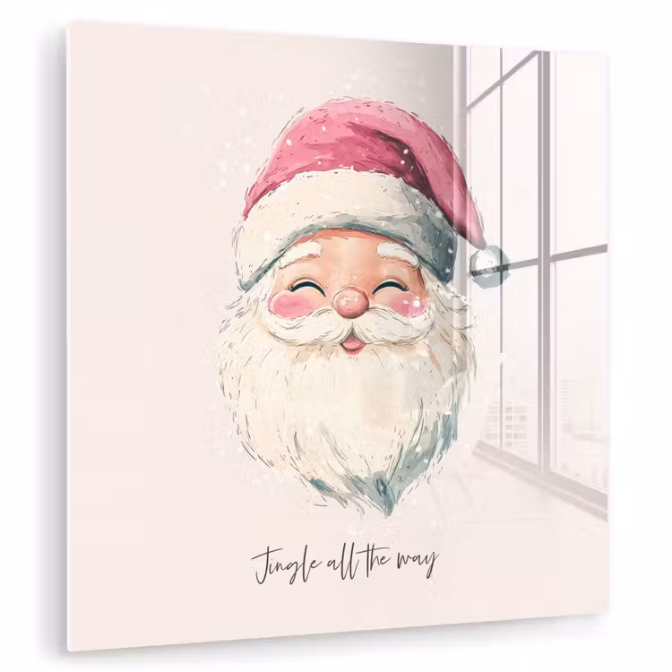 Kerstman - Kerst - Quote - Beige plexiglas 5mm klein -zzzproduct_nieuw
