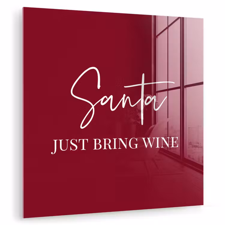 Santa - Wine - Rood - Kerst - Kerstman plexiglas 5mm klein -zzzproduct_nieuw