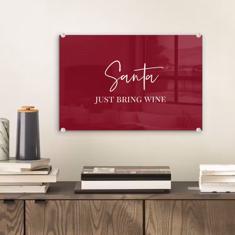 Santa - Wine - Rood - Kerst - Kerstman plexiglas 5mm klein -sfeer1