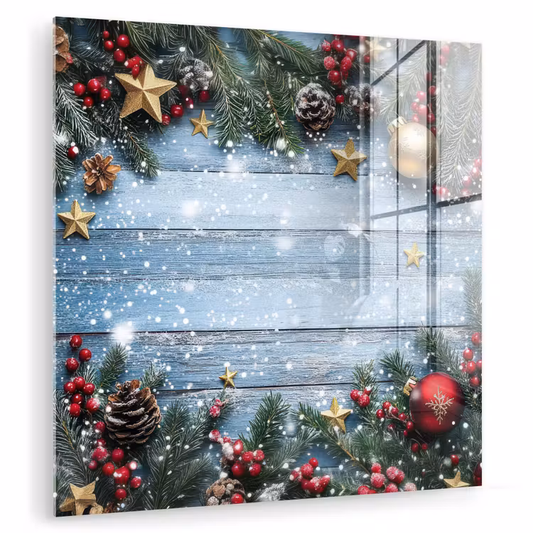 Kerstomlijsting - Sneeuw - Meerkleurig plexiglas 5mm klein -zzzproduct_nieuw