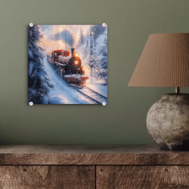 Kersttrein - Sneeuw - Winter - Kerst plexiglas 5mm klein -sfeer3