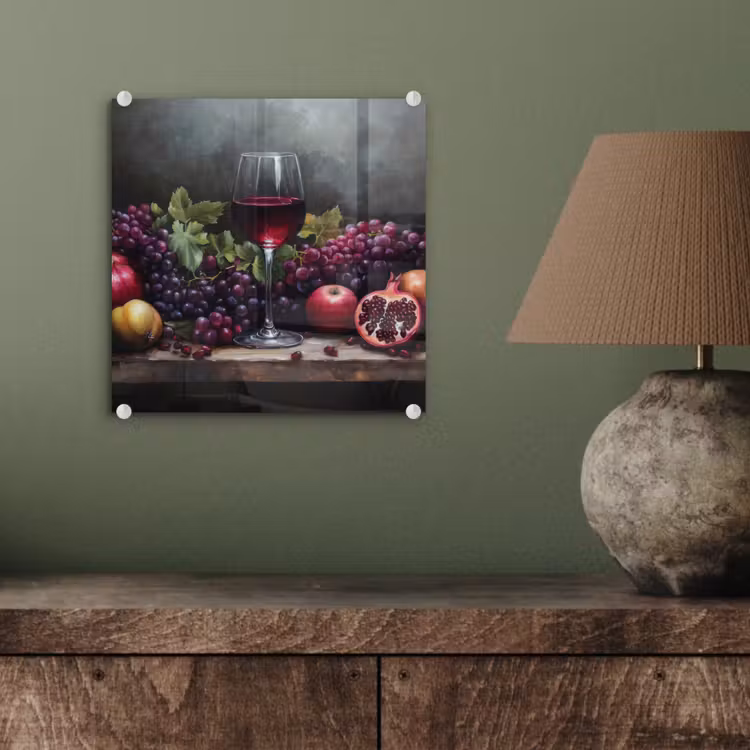 Wijn - Fruit - Stilleven plexiglas 5mm klein -sfeer3
