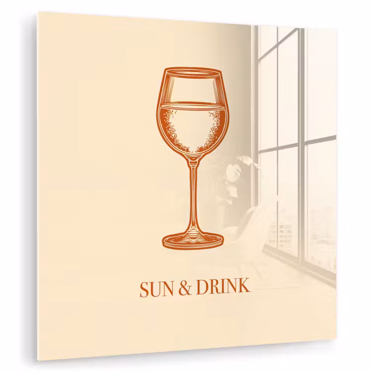 Wijn - Zomer - Quote - Oranje plexiglas 5mm klein -zzzproduct_nieuw