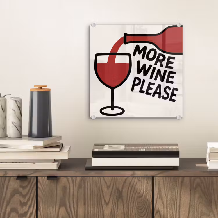 Wijnfles - Quote - Rood - Glas plexiglas 5mm klein -sfeer1