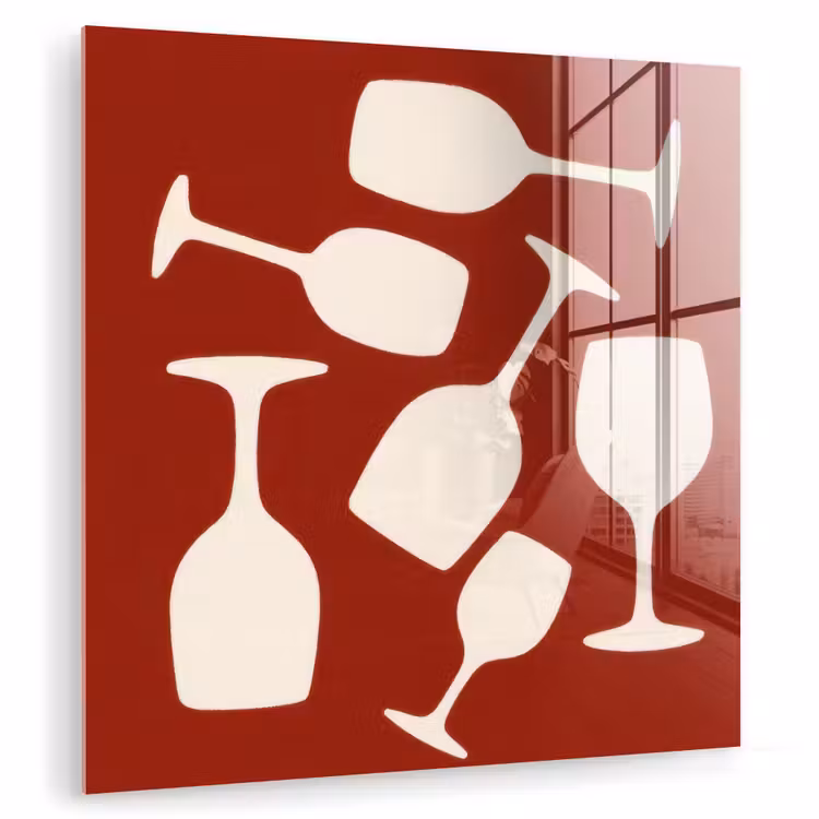 Wijnglazen - Silhouetten - Wit plexiglas 5mm klein -zzzproduct_nieuw