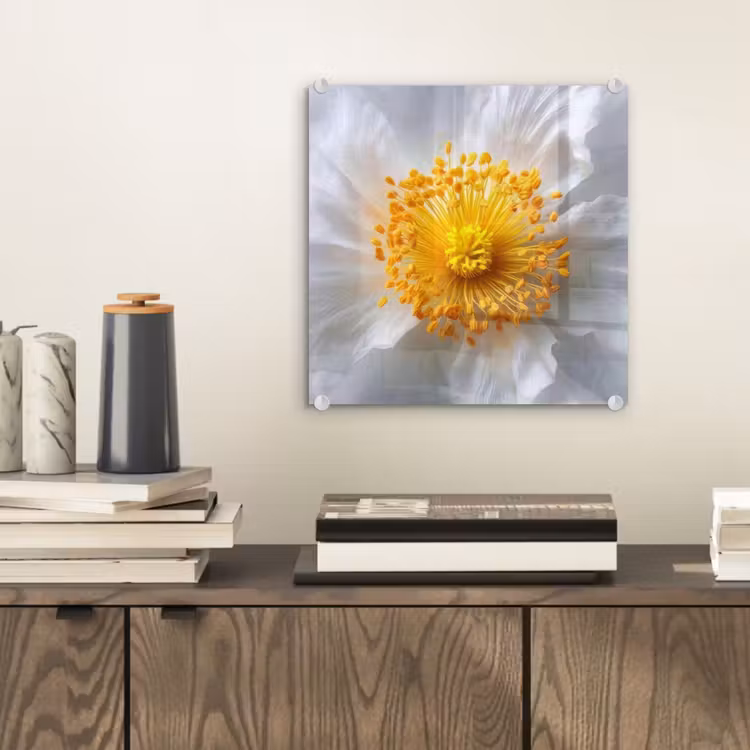 Wit - Bloem - Elegant plexiglas 5mm klein -sfeer1