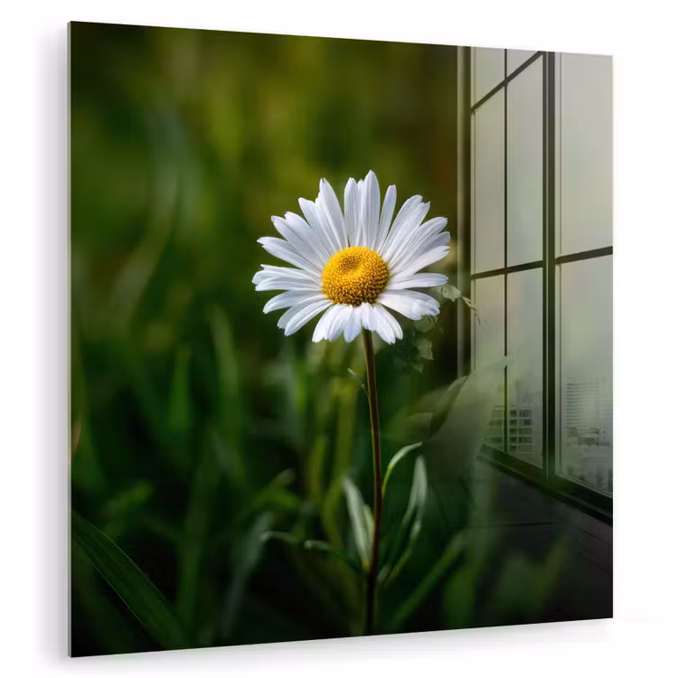 Wit - Madeliefje - Bloem - Gras plexiglas 5mm klein -zzzproduct_nieuw