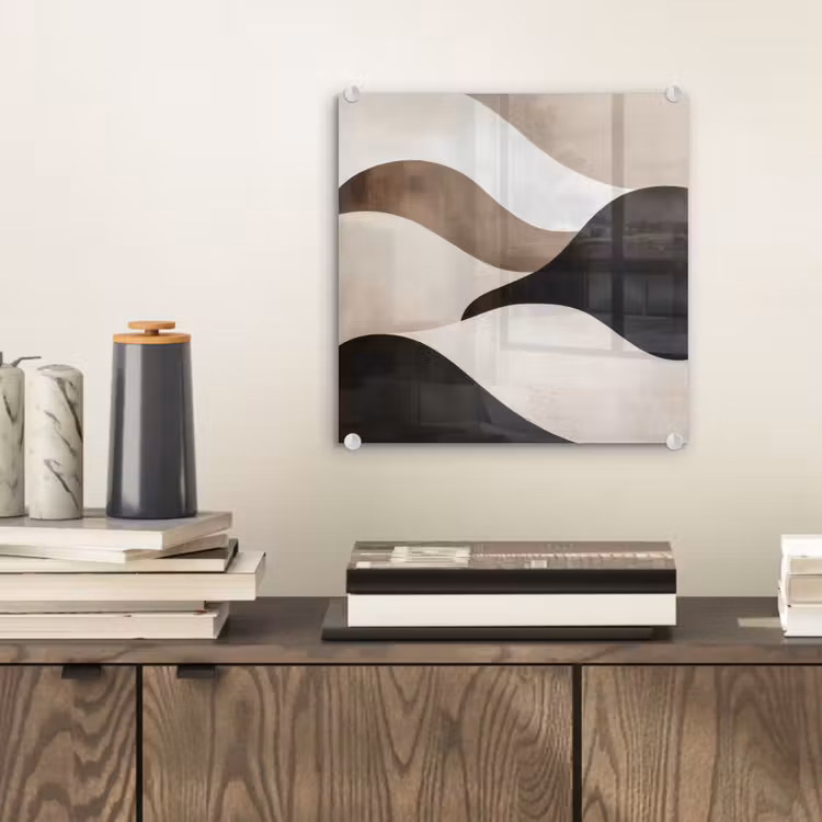 Golven - Abstract - Beige plexiglas 5mm klein -sfeer1