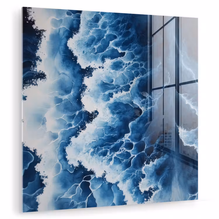 Golven - Blauw - Schuim plexiglas 5mm klein -zzzproduct_nieuw