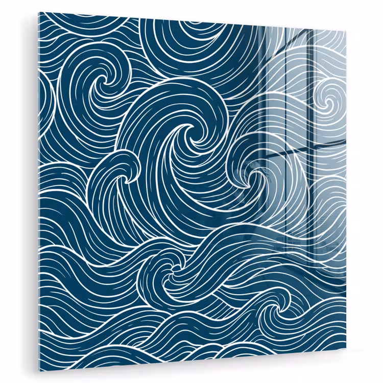 Golven - Spiraal - Water - Abstract - Blauw plexiglas 5mm klein -zzzproduct_nieuw