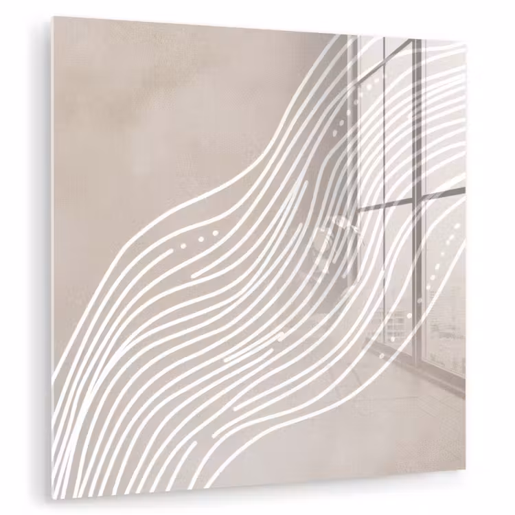 Golvende lijnen - Vloeiend - Zandkleurig plexiglas 5mm klein -zzzproduct_nieuw