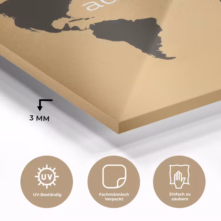 Wereldkaart - Adventure - Beige plexiglas 5mm klein -wsfeer2_DE