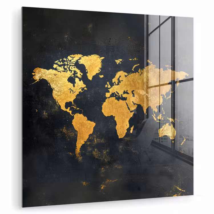 Wereldkaart - Ouderdom - Zwart plexiglas 5mm klein -zzzproduct_nieuw