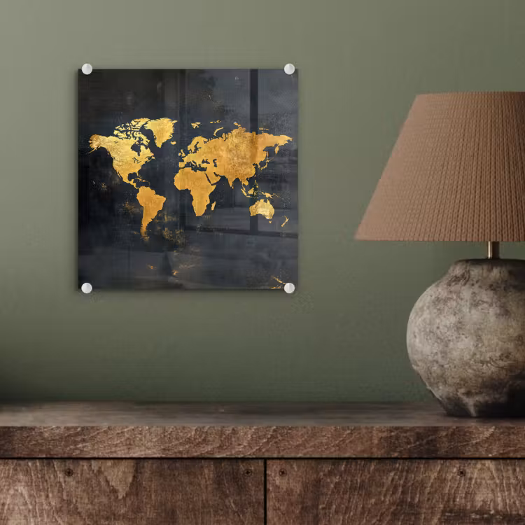 Wereldkaart - Ouderdom - Zwart plexiglas 5mm klein -sfeer3