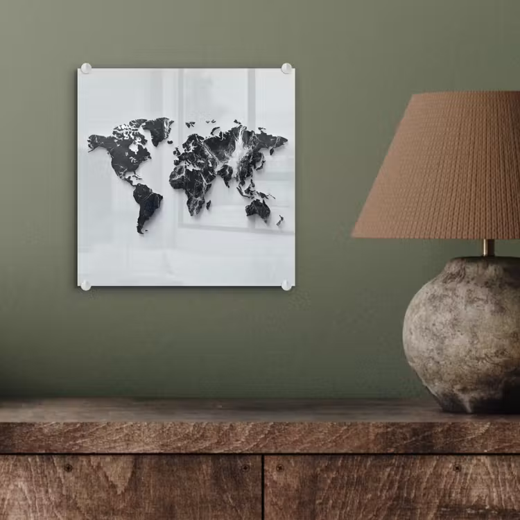Wereldkaart - Dynamisch - Marmer - Wit plexiglas 5mm klein -sfeer3