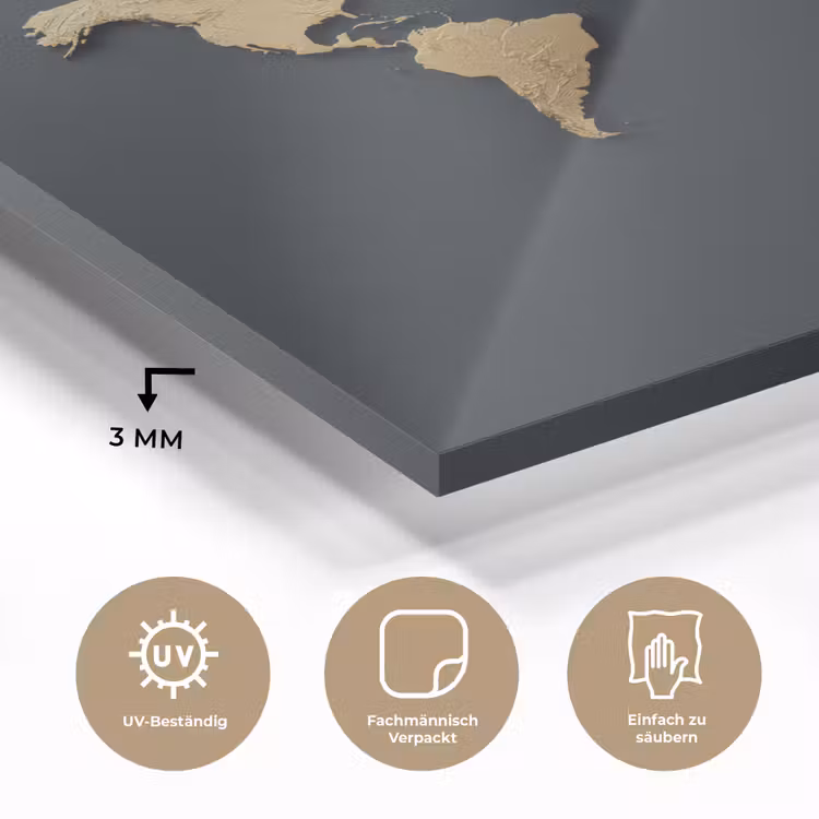 Wereldkaart - Geografische kenmerken - Zwart plexiglas 5mm klein -wsfeer2_DE