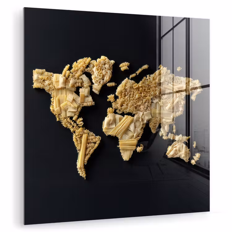 Wereldkaart - Specerijen - Kleurrijk plexiglas 5mm klein -zzzproduct_nieuw