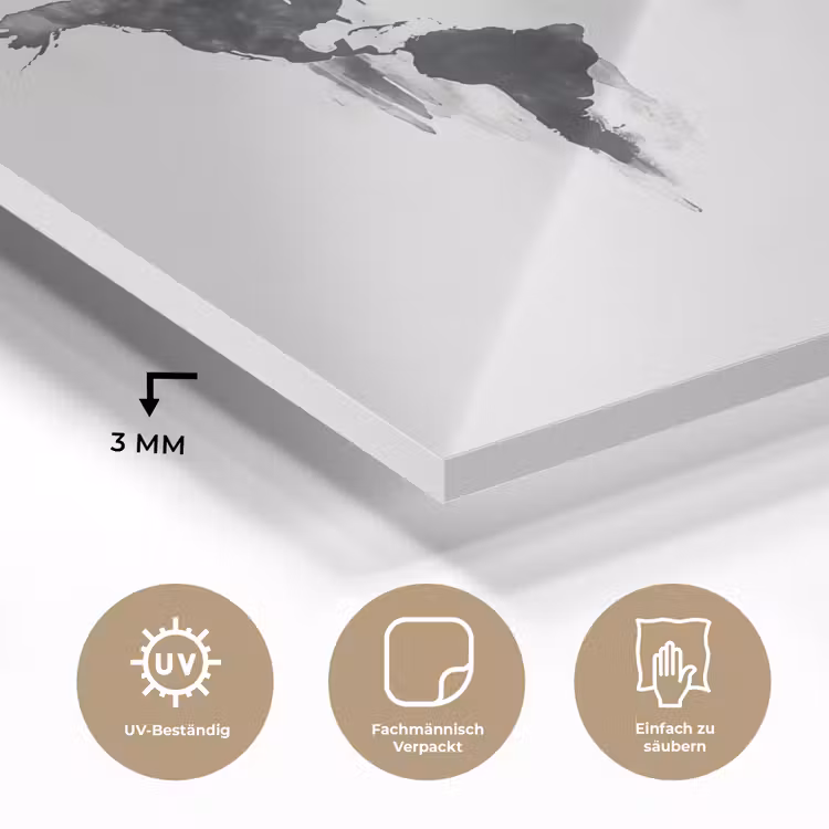 Wereldkaart - Grijs - Zwart - Inkt plexiglas 5mm klein -wsfeer2_DE