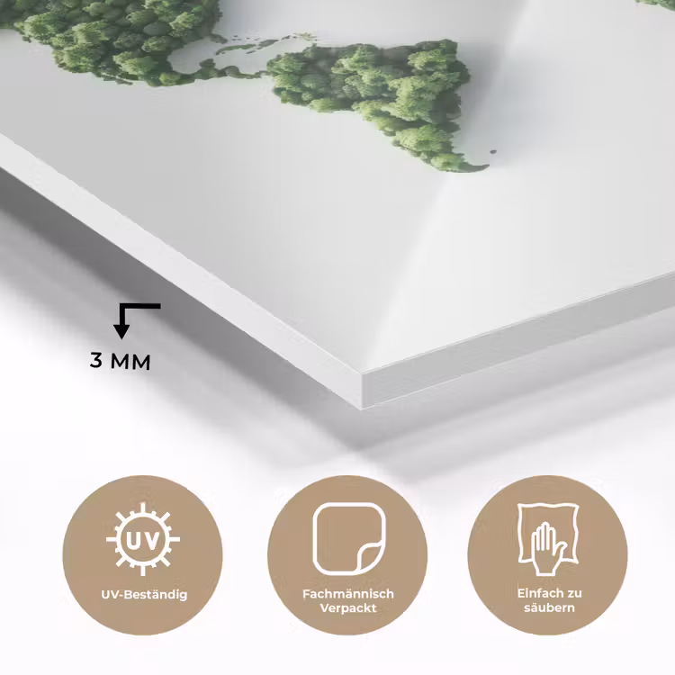 Wereldkaart - Groene bomen plexiglas 5mm klein -wsfeer2_DE