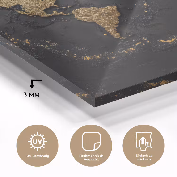 Wereldkaart - Korrelige textuur - Subtiel plexiglas 5mm klein -wsfeer2_DE