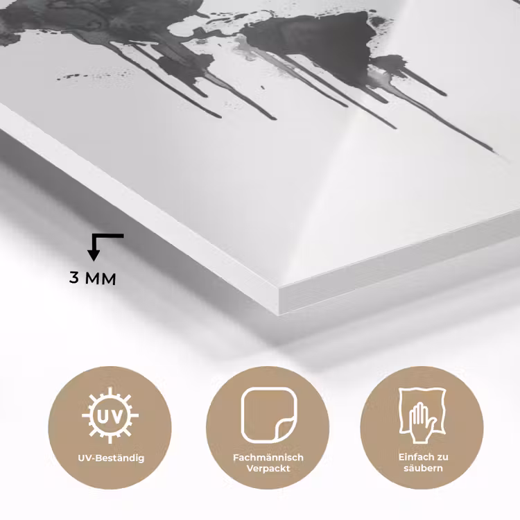 Wereldkaart - Minimalistisch - Graffiti plexiglas 5mm klein -wsfeer2_DE
