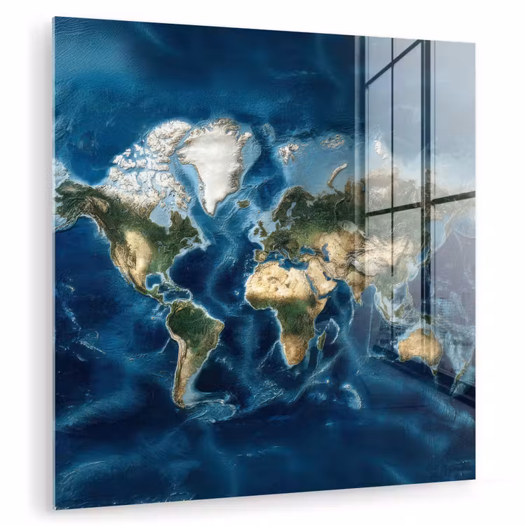 Wereldkaart - Natuurlijk - Goud plexiglas 5mm klein -zzzproduct_nieuw