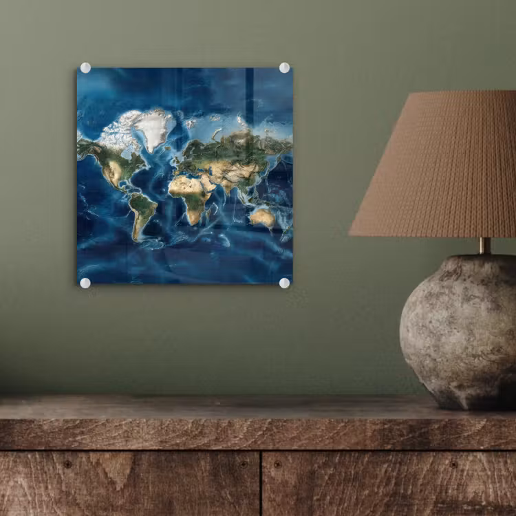 Wereldkaart - Natuurlijk - Goud plexiglas 5mm klein -sfeer3