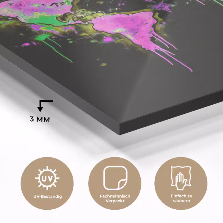 Wereldkaart - Neon - Groen - Roze plexiglas 5mm klein -wsfeer2_DE