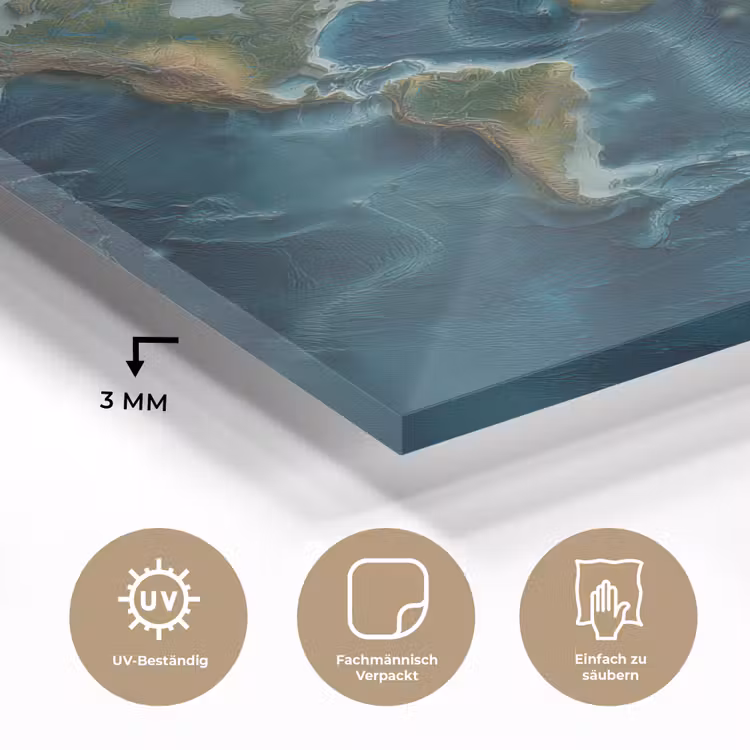 Wereldkaart - Realistisch - Contouren plexiglas 5mm klein -wsfeer2_DE