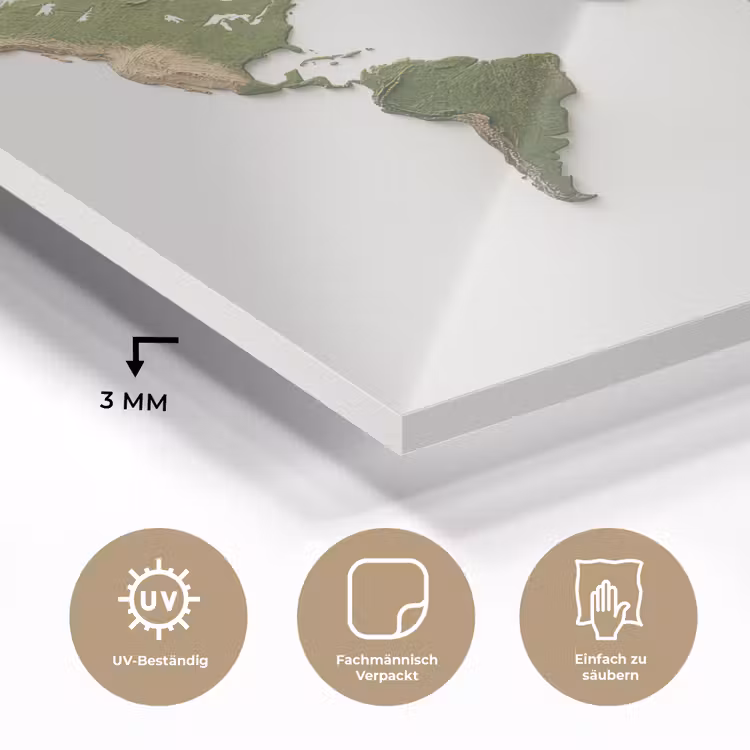 Wereldkaart - Reliëf - Aardekleruige tinten plexiglas 5mm klein -wsfeer2_DE