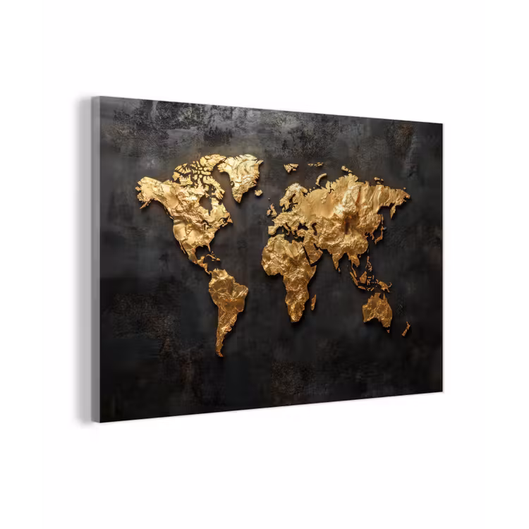 Wereldkaart - Reliëf - Tactiele karakter plexiglas 5mm klein -zzzproduct_nieuw