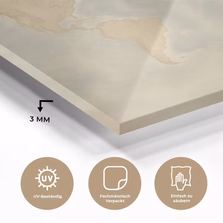 Wereldkaart - Reliëfstructuur plexiglas 5mm klein -wsfeer2_DE