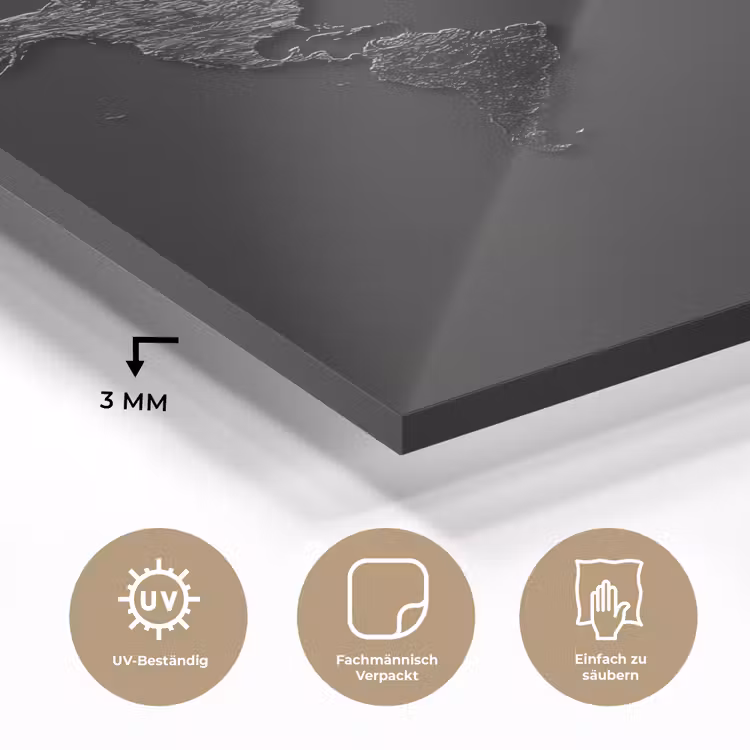 Wereldkaart - Zwart - Donker plexiglas 5mm klein -wsfeer2_DE