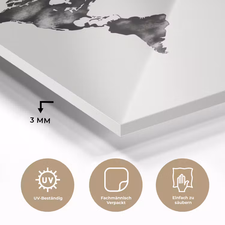 Wereldkaart - Zwart - Inktwassing plexiglas 5mm klein -wsfeer2_DE