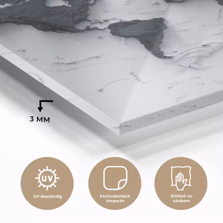Wereldkaart - Zwarte- Steen plexiglas 5mm klein -wsfeer2_DE