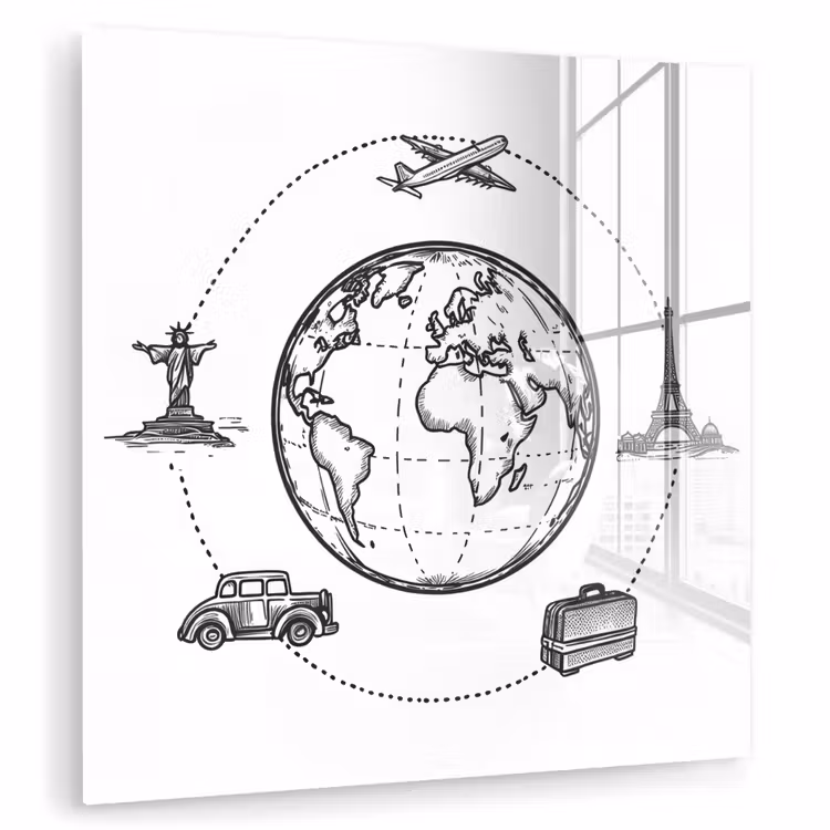 Wereldkaart - Beelden - Reis plexiglas 5mm klein -zzzproduct_nieuw
