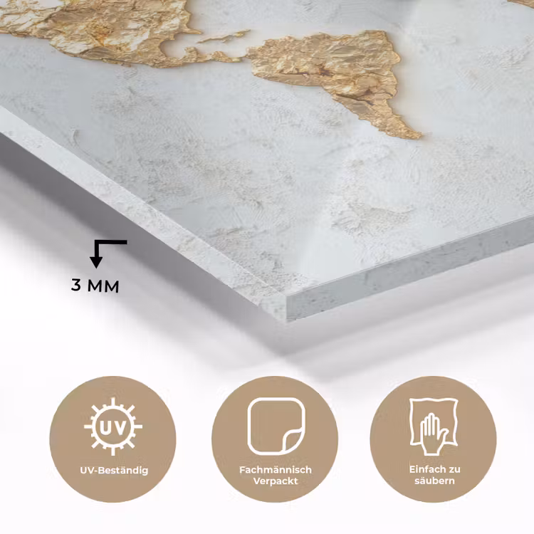 Wereldkaart - Wit beton - Bladgoud plexiglas 5mm klein -wsfeer2_DE