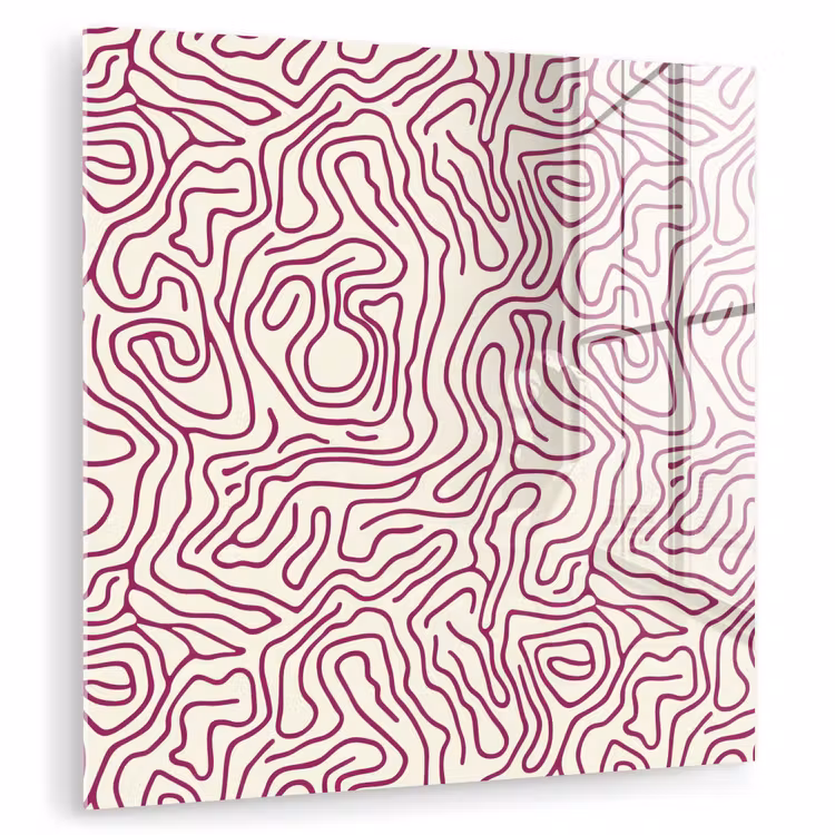 Kronkelende lijn - Magenta - Crème plexiglas 5mm klein 11 -zzzproduct_nieuw