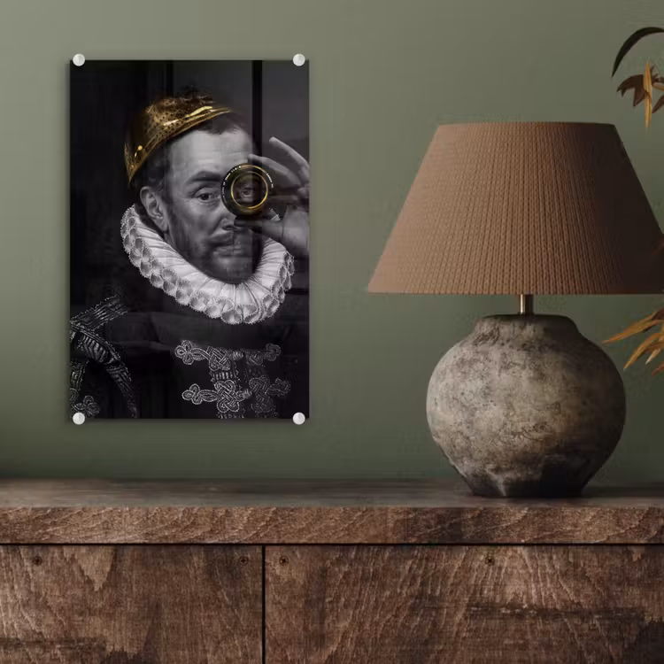 Willem van Oranje - Adriaen Thomasz - Goud - Lens plexiglas 5mm klein -sfeer3