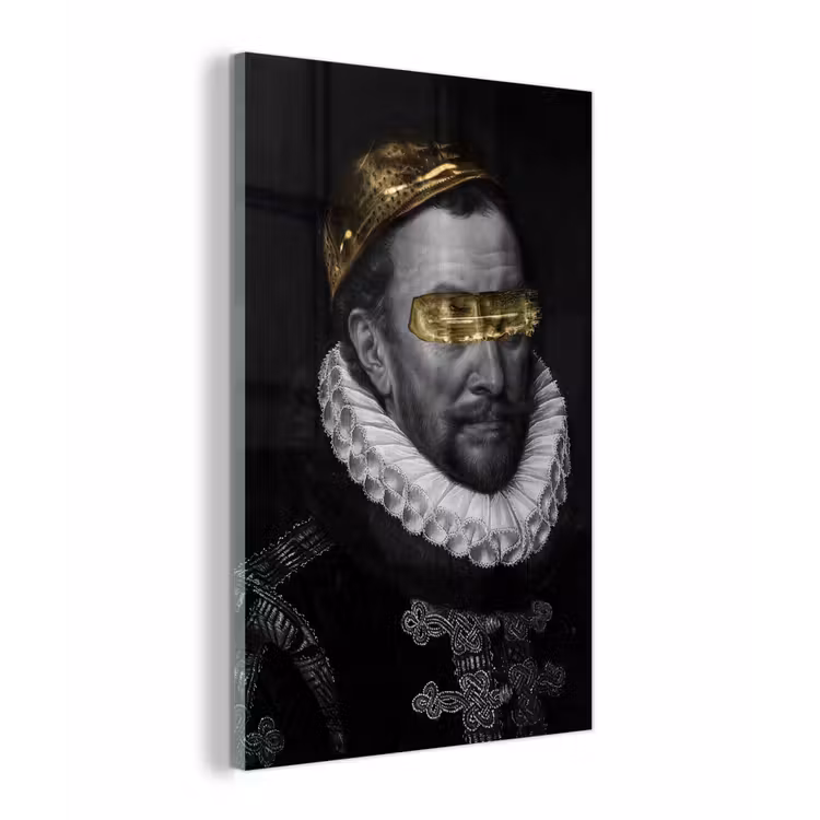 Willem van Oranje - Adriaen Thomasz - Zwart - Wit plexiglas 5mm klein -z3d