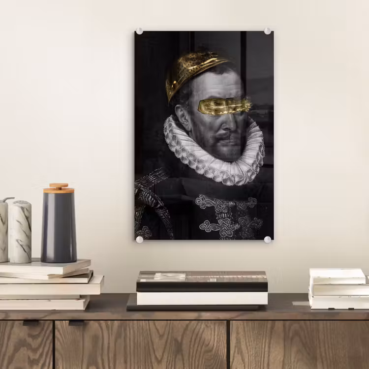 Willem van Oranje - Adriaen Thomasz - Zwart - Wit plexiglas 5mm klein -sfeer1
