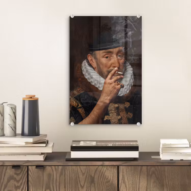 Willem van Oranje - Adriaen Thomasz - Sigaretten - Rook plexiglas 5mm klein -sfeer1