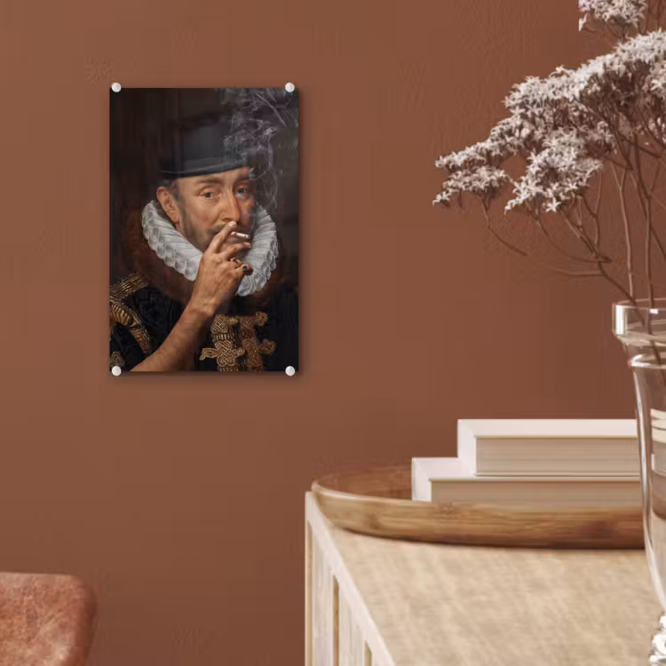 Willem van Oranje - Adriaen Thomasz - Sigaretten - Rook plexiglas 5mm klein -sfeer5