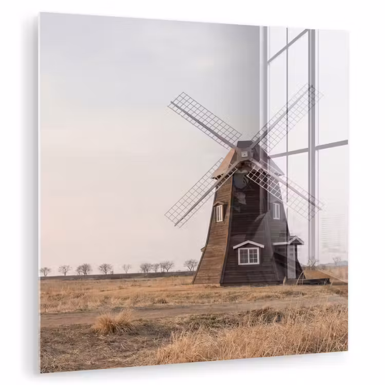 Windmolens - Landschap - Veld plexiglas 5mm klein -zzzproduct_nieuw