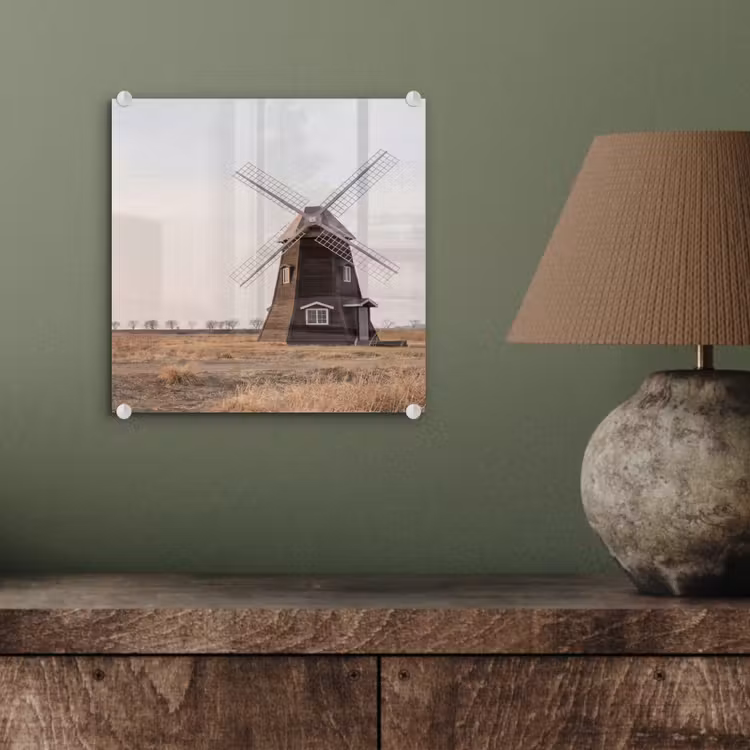 Windmolens - Landschap - Veld plexiglas 5mm klein -sfeer3